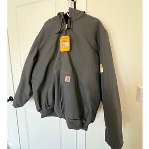 NWT  Carhartt Gravel Flannel-Lined Active Loose Fit  Firm Duck  Sz XLT